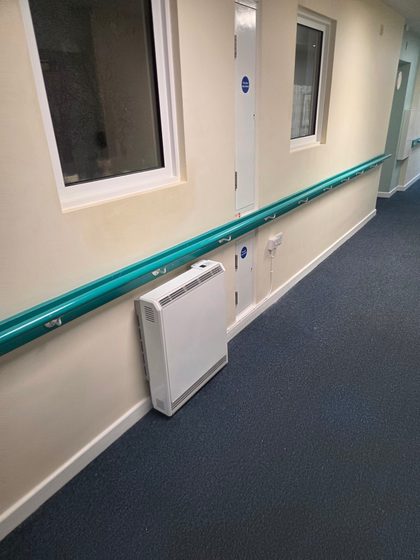 Storage heater installed as part of Jackson's community support in 2025