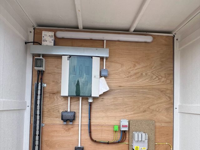 Electrical equipment mounted inside a GRP enclosure at Gala Bingo Aylesbury