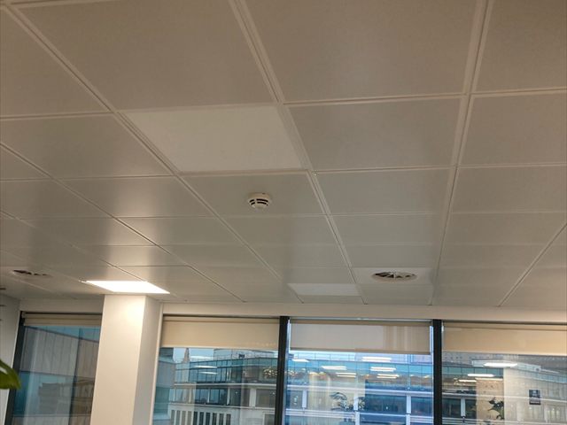 Office ceiling and window area at Wesleyan